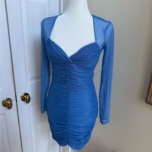 Fleur du Mal Blue Long Sleeve Mini Dress